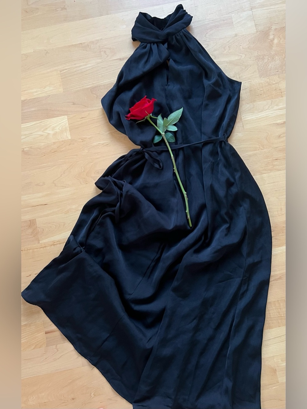 Banana Republic Black Halter Maxi Dress